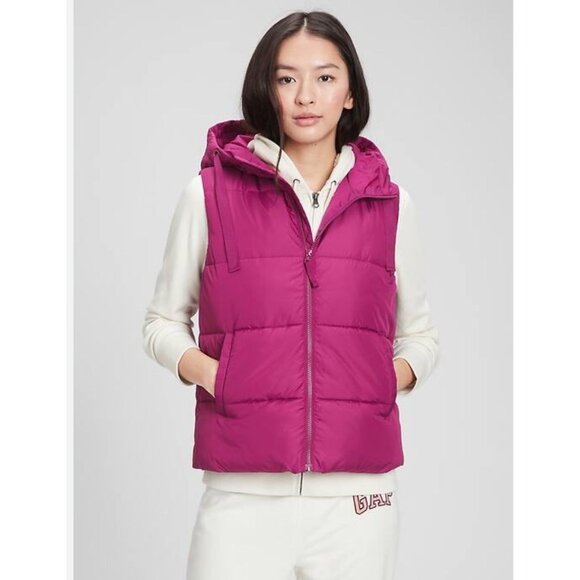 Gap Women Cold Control Max Hoodie Vest Pink Size XL - Picture 1 of 9